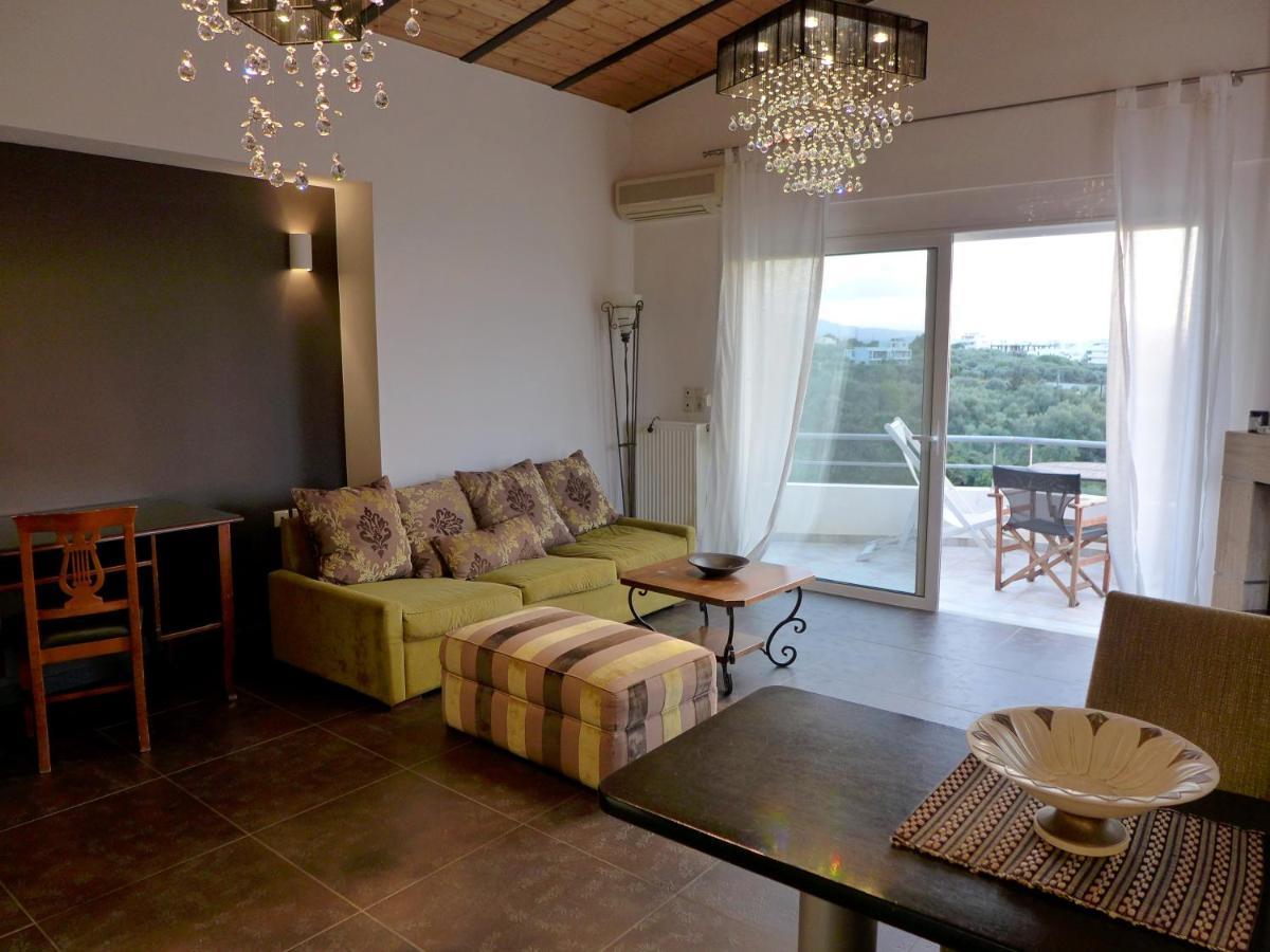 Wide-View & Quiet Apartment Chania Hriszí Aktí Haniá Kültér fotó